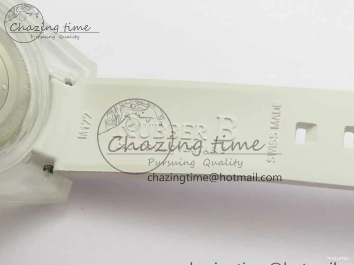 Best Phantomlab Edition 3AF White Dial Submariner VR3135 on Strap Rubber Blue Transparent Light 1109